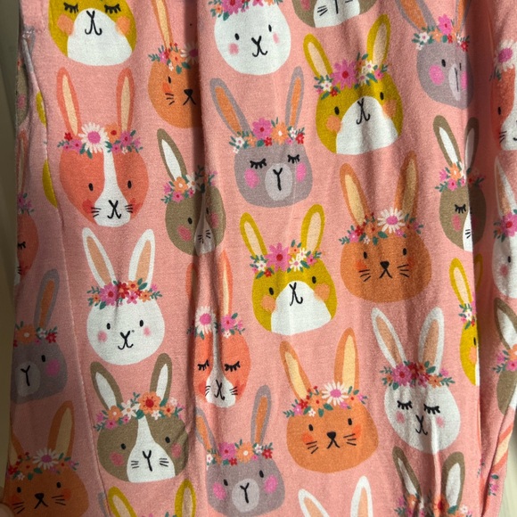 Little Sleepies Bunny Print Pajama Bottoms - Pink and White small mark - Picture 2 of 6